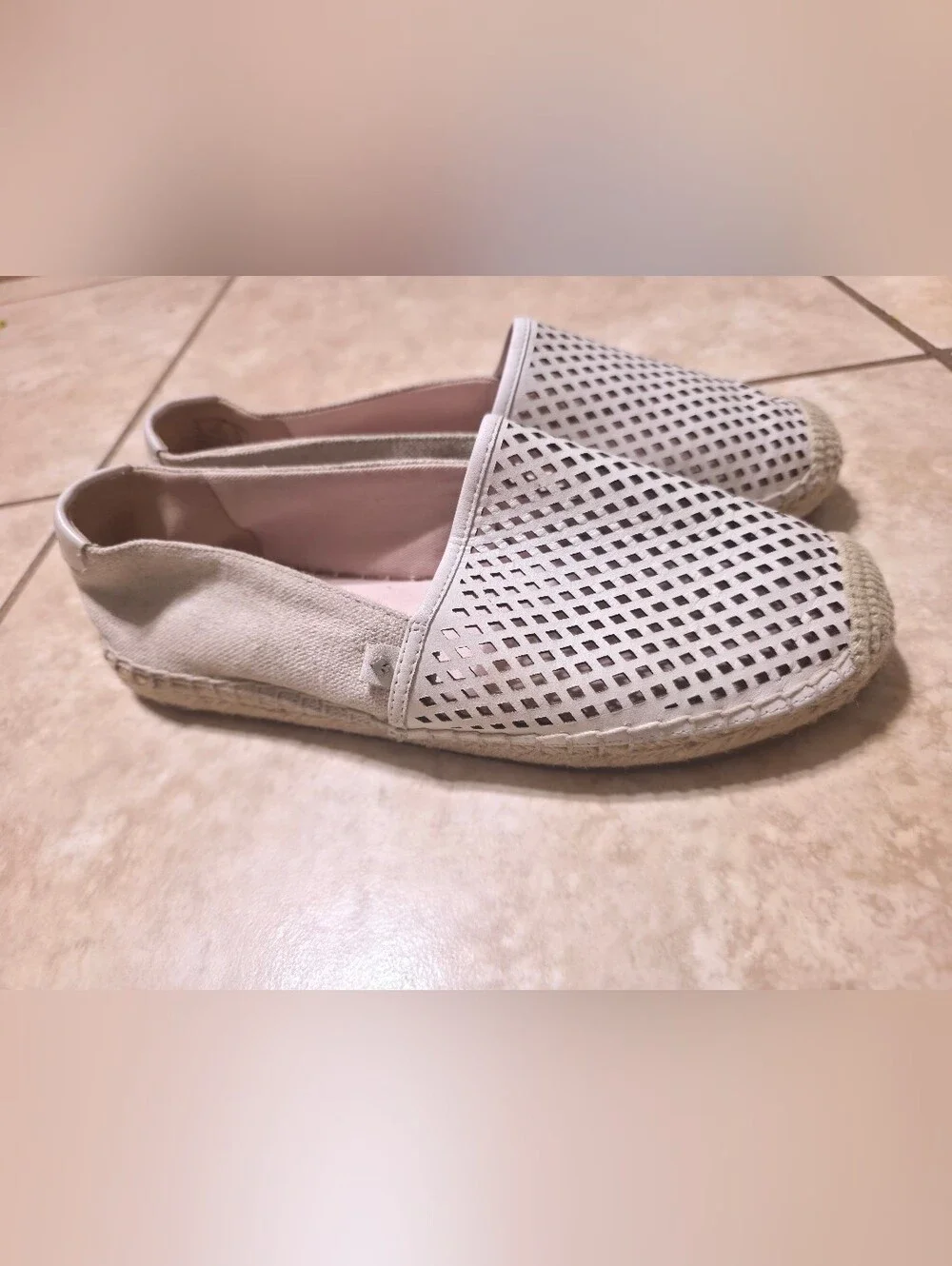 Kate Spade Greer Laser Cut Perforated Leather Espadrille Flats 7.5